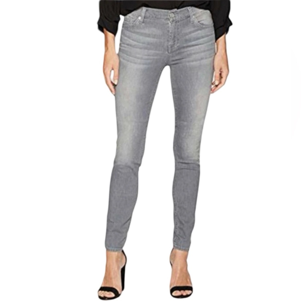 7 For All Mankind Gwenevere Skinny Jeans Gray Stretch Women's Size 30 Designer